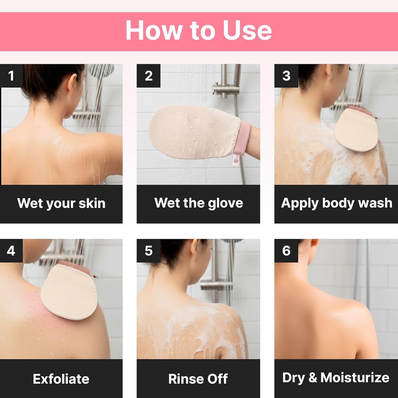 Nature Creature Vegan Silk Exfoliating Gloves Set (2 Pack) – Korean Spa Body Scrubber Mitt for Dead Skin & Ingrown Hair | Gift for Smooth Glowing Skin - Image 4